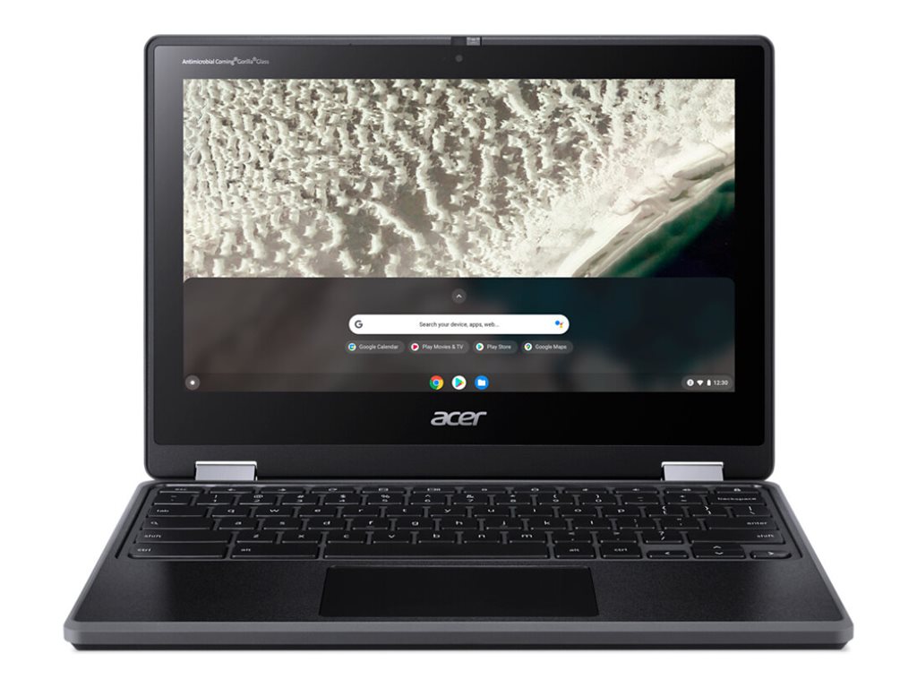 Acer Chromebook Spin 511 R753T - Conception inclinable - Intel Celeron - N4500 / jusqu'à 2.8 GHz - Chrome OS - UHD Graphics - 4 Go RAM - 32 Go eMMC - 11.6" AHVA écran tactile 1366 x 768 (HD) - Bluetooth, IEEE 802.11b, IEEE 802.11a, IEEE 802.11g, IEEE 802.11n, IEEE 802.11ac, IEEE 802.11ax (Wi-Fi 6) - Wi-Fi 6 - schiste noir - clavier : Français - NX.A8ZEF.001 - Netbook