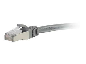 C2G Cat6a Booted Shielded (STP) Network Patch Cable - Cordon de raccordement - RJ-45 (M) pour RJ-45 (M) - 1 m - STP - CAT 6a - moulé, sans crochet, bloqué - gris - 89901 - Câbles à paire torsadée