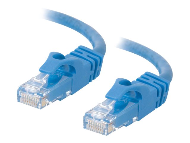 C2G Cat6 Booted Unshielded (UTP) Network Patch Cable - Cordon de raccordement - RJ-45 (M) pour RJ-45 (M) - 1 m - UTP - CAT 6 - moulé, sans crochet, bloqué - bleu - 83386 - Câbles de raccordement