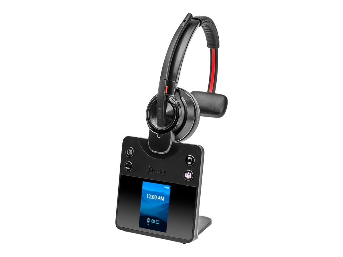 Poly Savi 8410 Office - Savi 8400 series - micro-casque - sur-oreille - DECT / Bluetooth - sans fil - noir - Certifié pour Microsoft Teams - 8L5A9AA#ABB - Écouteurs