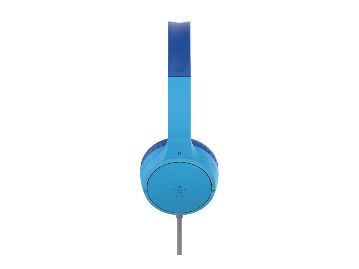 Belkin SoundForm Mini - Écouteurs avec micro - sur-oreille - filaire - jack 3,5mm - bleu - AUD004BTBL - Écouteurs