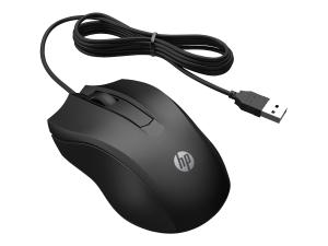 HP 105 - Souris - droitiers et gauchers - optique - 3 boutons - filaire - USB-A - noir - Smart Buy - 822M9UT#ABB - Souris