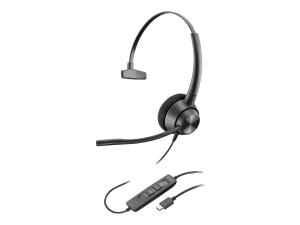 Poly EncorePro 310 - EncorePro 300 series - micro-casque - sur-oreille - filaire - USB-C - noir - Works With Chromebook Certified - 760Q8AA - Écouteurs