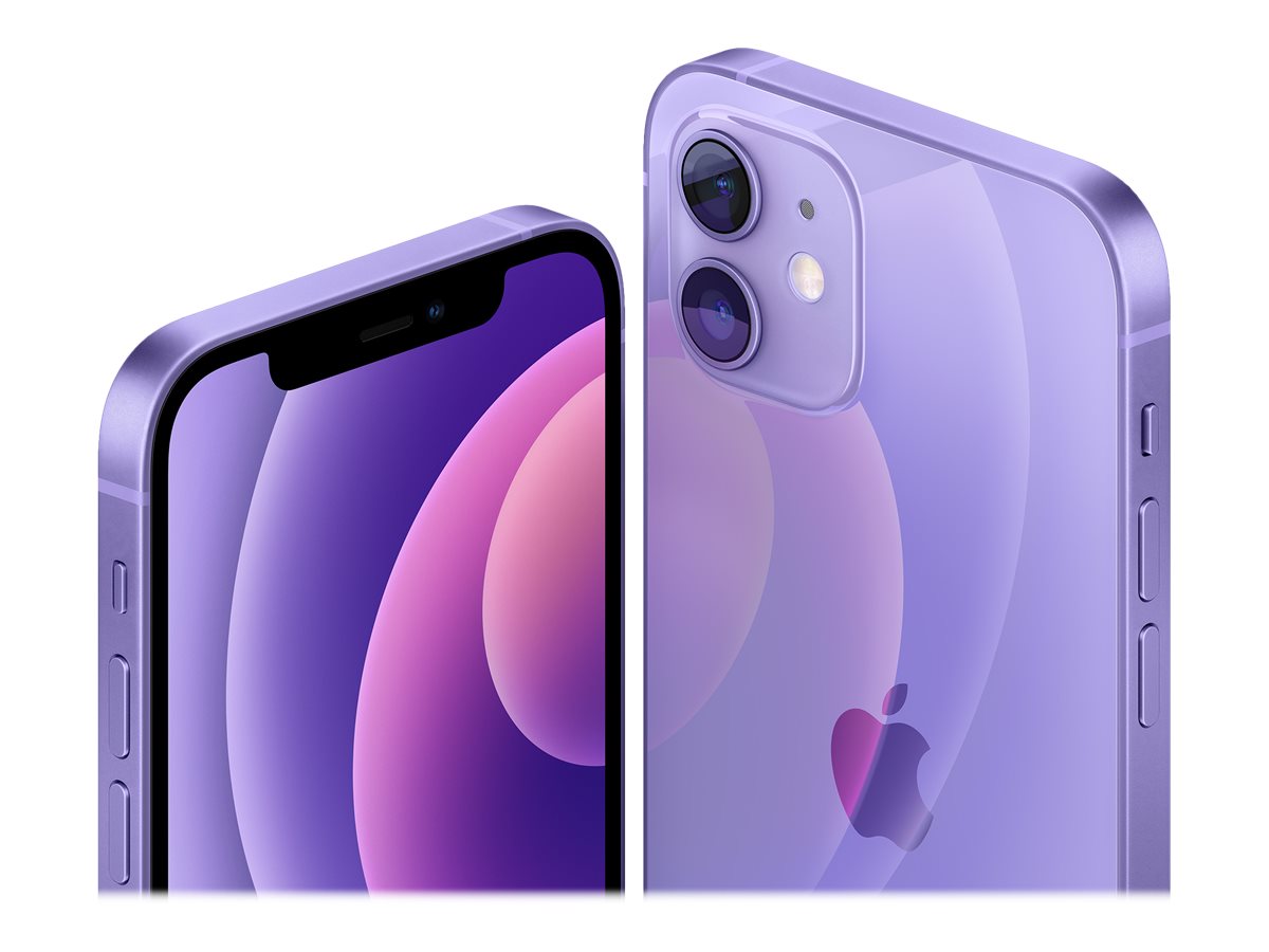 Apple iPhone 12 - 5G smartphone - double SIM / Mémoire interne 128 Go - écran OEL - 6.1" - 2532 x 1170 pixels - 2x caméras arrière 12 MP, 12 MP - front camera 12 MP - violet - MJNP3ZD/A - iPhone