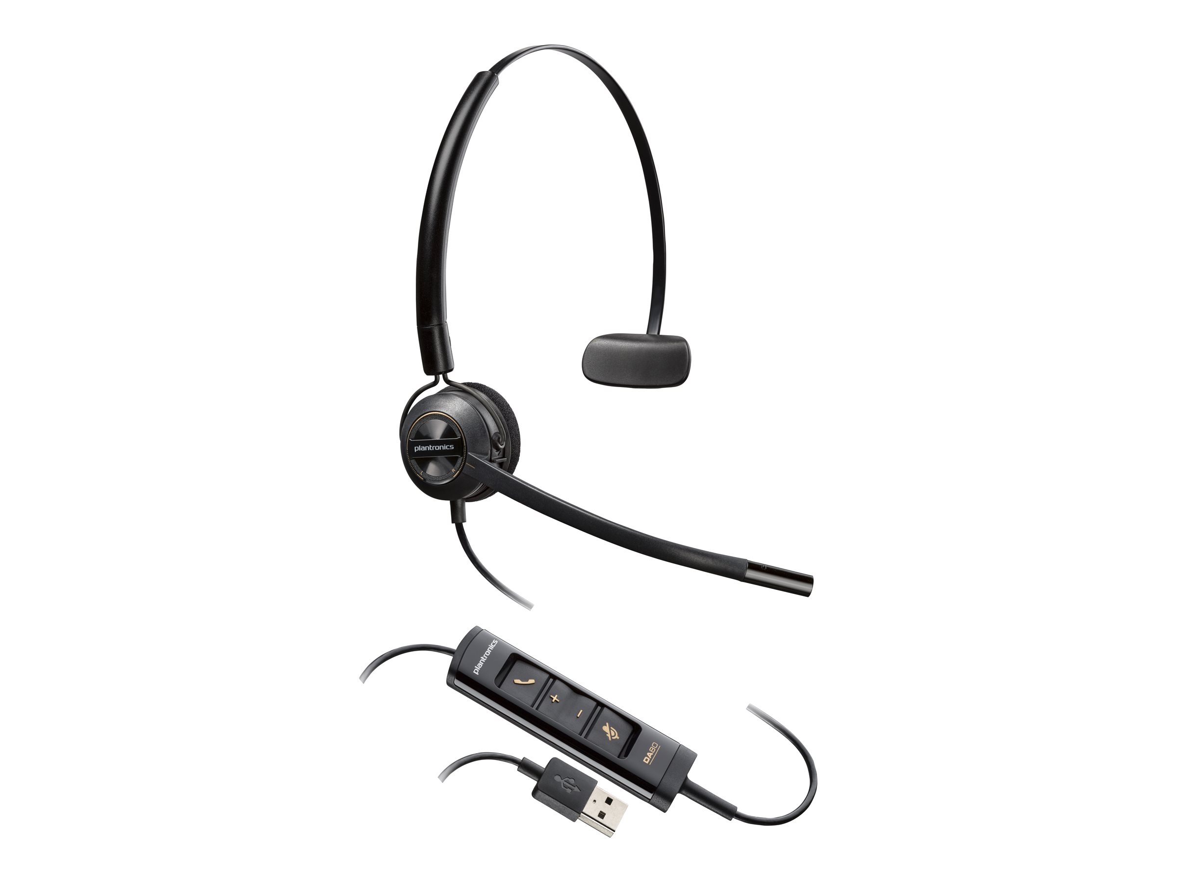 Poly EncorePro 545 - EncorePro 500 series - micro-casque - sur-oreille - convertible - filaire - USB-A - noir - Certifié pour Skype for Business - 783R4AA - Écouteurs