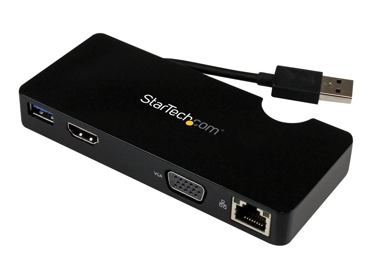 StarTech.com Mini station d’accueil / Mini-Dock USB 3.0 universelle pour PC portable - Réplicateur de ports HDMI ou VGA, GbE, USB 3.0 - Station d'accueil - USB - HDMI - 1GbE - pour P/N: ARMPIVOT, ARMPIVOTE, ARMPIVSTND, ARMSLIM, ARMUNONB - USB3SMDOCKHV - Stations d'accueil pour ordinateur portable