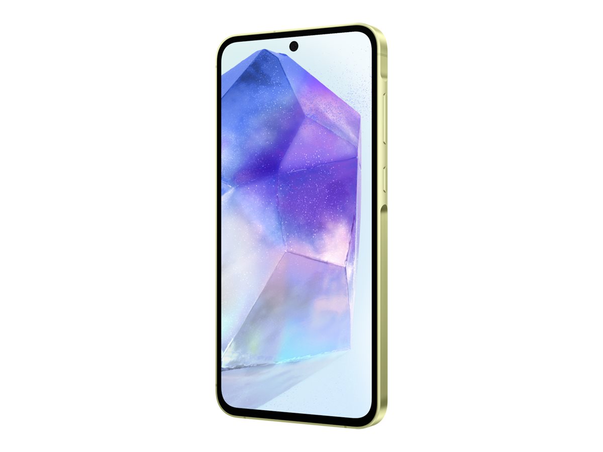 Samsung Galaxy A55 - 5G smartphone - double SIM - RAM 8 Go / Mémoire interne 256 Go - microSD slot - écran OEL - 6.6" - 2340 x 1080 pixels (120 Hz) - 3 x caméras arrière 50 MP, 12 MP, 5 MP - front camera 32 MP - citron exceptionnel - SM-A556BZYCEUB - Smartphones 5G