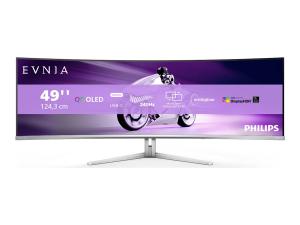 Philips Evnia 8000 49M2C8900 - Moniteur OLED - jeux - incurvé - 49" (48.9" visualisable) - 5120 x 1440 Dual Quad HD @ 240 Hz - 1000 cd/m² - 15000000:1 - DisplayHDR 400 True Black - 0.03 ms - 2xHDMI, DisplayPort, USB-C - haut-parleurs - blanc texturé - 49M2C8900/00 - Écrans d'ordinateur