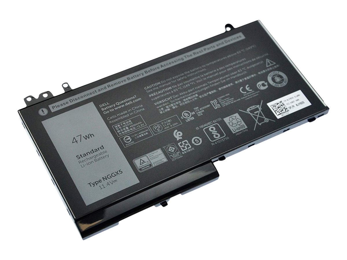 DLH - Batterie de portable (équivalent à : Dell NGGX5, Dell 451-BBUM, Dell RDRH9, Dell JY8D6, Dell W9FNJ, Dell 0NGGX5) - lithium-polymère - 4120 mAh - 47 Wh - pour Dell Latitude E5270, E5470, E5570 - DWXL3929-B047Y2 - Batteries spécifiques