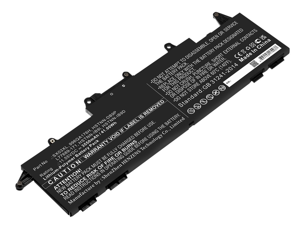 DLH - Batterie de portable (équivalent à : HP SX03XL, HP 996QA176H, HP HSTNN-DB9P, HP HSTNN-IB9D, HP HSTNN-IB9I, HP L77689-171, HP L77689-172, HP L77689-2B1, HP L78125-005, HP SX03045XL) - lithium-polymère - 3550 mAh - 41 Wh - pour HP Pro x360 435 G10 Notebook; ProBook x360 435 G7 Notebook, 435 G8 Notebook - HERD4729-B041Y2 - Batteries spécifiques