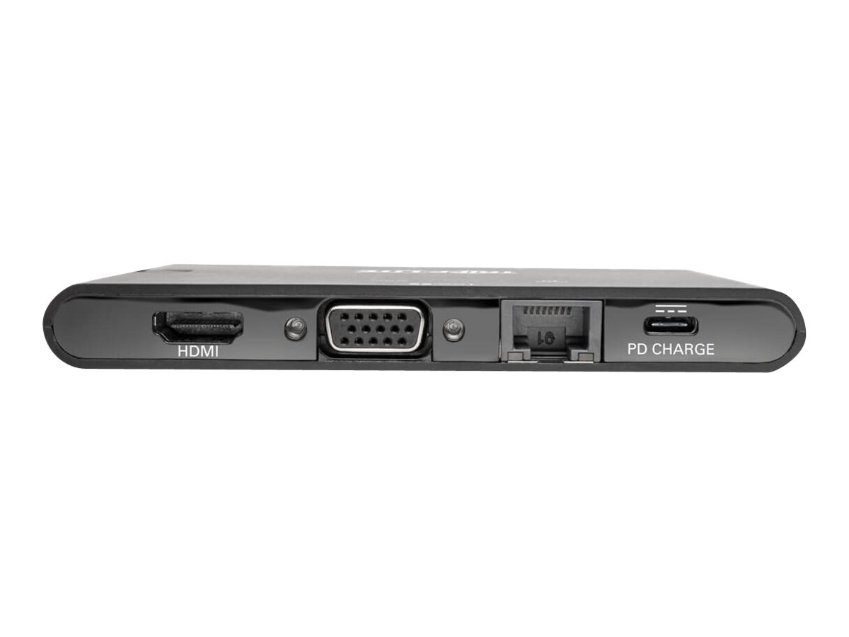 Tripp Lite USB-C Laptop Docking Station - HDMI, VGA, GbE, 4K @ 30 Hz, Thunderbolt 3, USB-A, USB-C, PD Charging 3.0, Black - Station d'accueil - USB-C 3.1 / Thunderbolt 3 - VGA, HDMI - 1GbE - U442-DOCK3-B - Stations d'accueil pour ordinateur portable