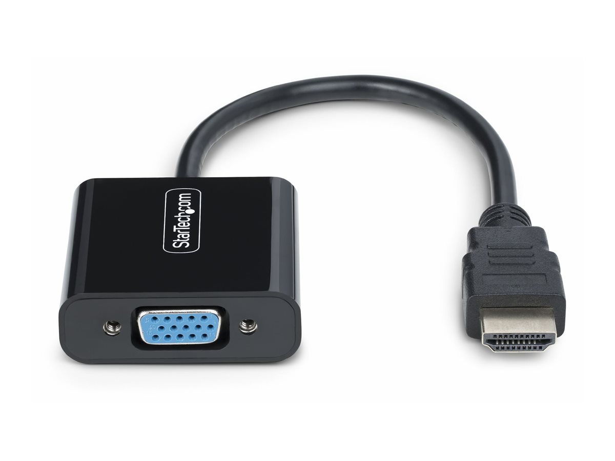 StarTech.com HDMI to VGA Adapter, 1080p, Active Video Converter - Adaptateur vidéo - HDMI mâle pour HD-15 (VGA) femelle - 18.95 cm - noir - support 1080p, actif, alimenté par le bus - HD2VGAE3 - Accessoires pour systèmes audio domestiques