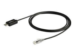 StarTech.com Câble console Cisco USB vers RJ45 de 1,8 m - Cordon rollover compatible Windows, Mac et Linux - 460 Kbps - M/M (ICUSBROLLOVR) - Câble série - USB (M) pour RJ-45 (M) - 1.8 m - USB 2.0 - noir - ICUSBROLLOVR - Câbles réseau spéciaux