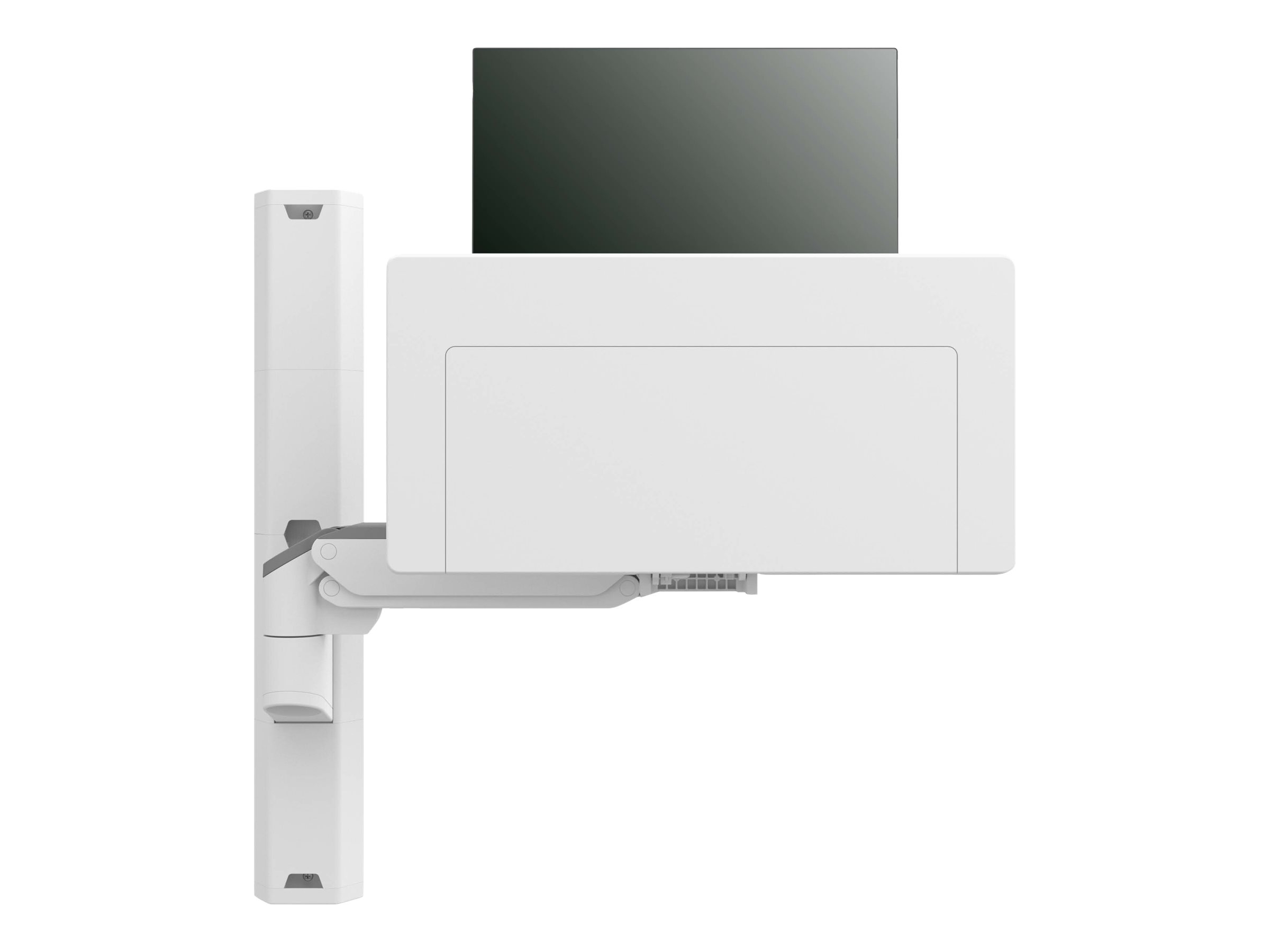 Ergotron CareFit Combo System - Kit de montage (bras articulé, tiroir à clavier, rail mural 34 pouces, base de support mural, adaptateur pour montage sur rail, couvertures de rails muraux, support de montage sur rail) - modulaire - pour écran LCD/équipement PC - plastique, aluminium - blanc - Taille d'écran : jusqu'à 27 pouces - montable sur mur - 45-618-251 - Montages pour TV et moniteur