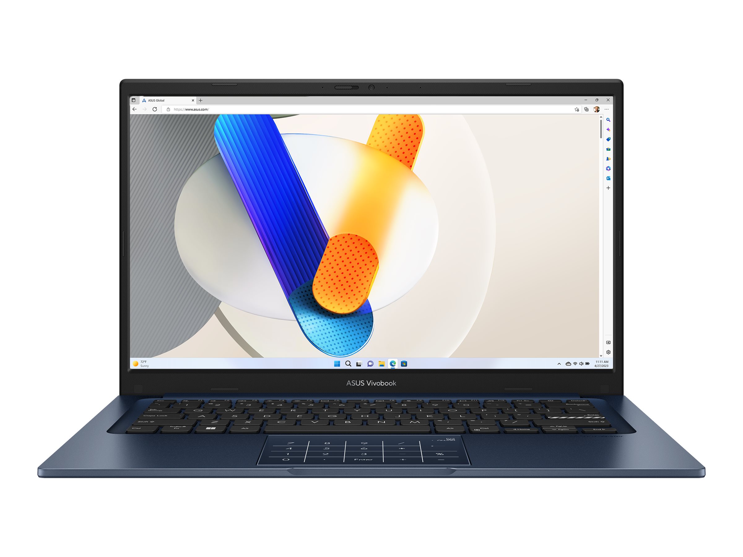 ASUS VivoBook 14 PRO1404-AM457X - Conception de charnière à 180 degrés - Intel Core i3 - i3-1315U / jusqu'à 4.5 GHz - Win 11 Pro - UHD Graphics - 8 Go RAM - 512 Go SSD NVMe - 14" 1920 x 1080 (Full HD) - Gigabit Ethernet - Wi-Fi 6E, Bluetooth - bleu calme - 90NB10I1-M00EU0 - Ordinateurs portables