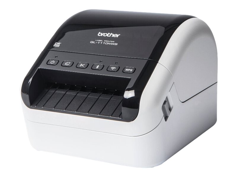 Brother QL-1110NWBc - Imprimante d'étiquettes - thermique direct - Rouleau (10,36 cm) - 300 x 300 ppp - jusqu'à 110 mm/sec - USB 2.0, LAN, Wi-Fi(n), Bluetooth 5.2 - outil de coupe - blanc, noir brillant - QL1110NWBCUA1 - Imprimantes thermiques