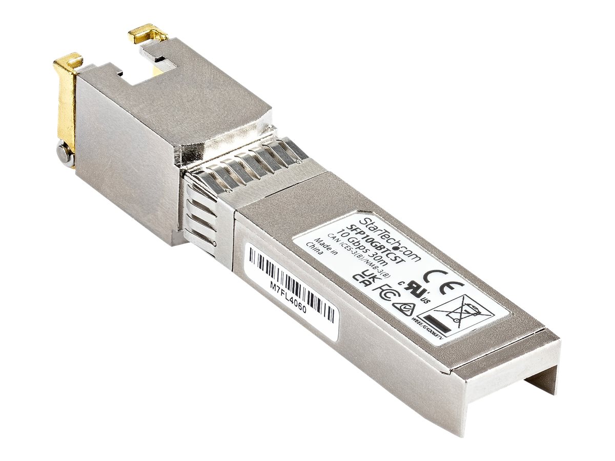 StarTech.com Module SFP+ RJ45 compatible Cisco - Adaptateur SFP / Mini GBIC en cuivre 10GBASE-T jusqu'à 30 m - Garantie à vie - Module transmetteur SFP+ - 10GbE - 10GBase-T - RJ-45 - jusqu'à 30 m - SFP10GBTCST - Transmetteursencuivre
