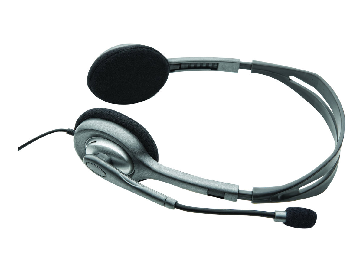 Logitech Stereo Headset H110 - Micro-casque - sur-oreille - filaire - 981-000271 - Écouteurs