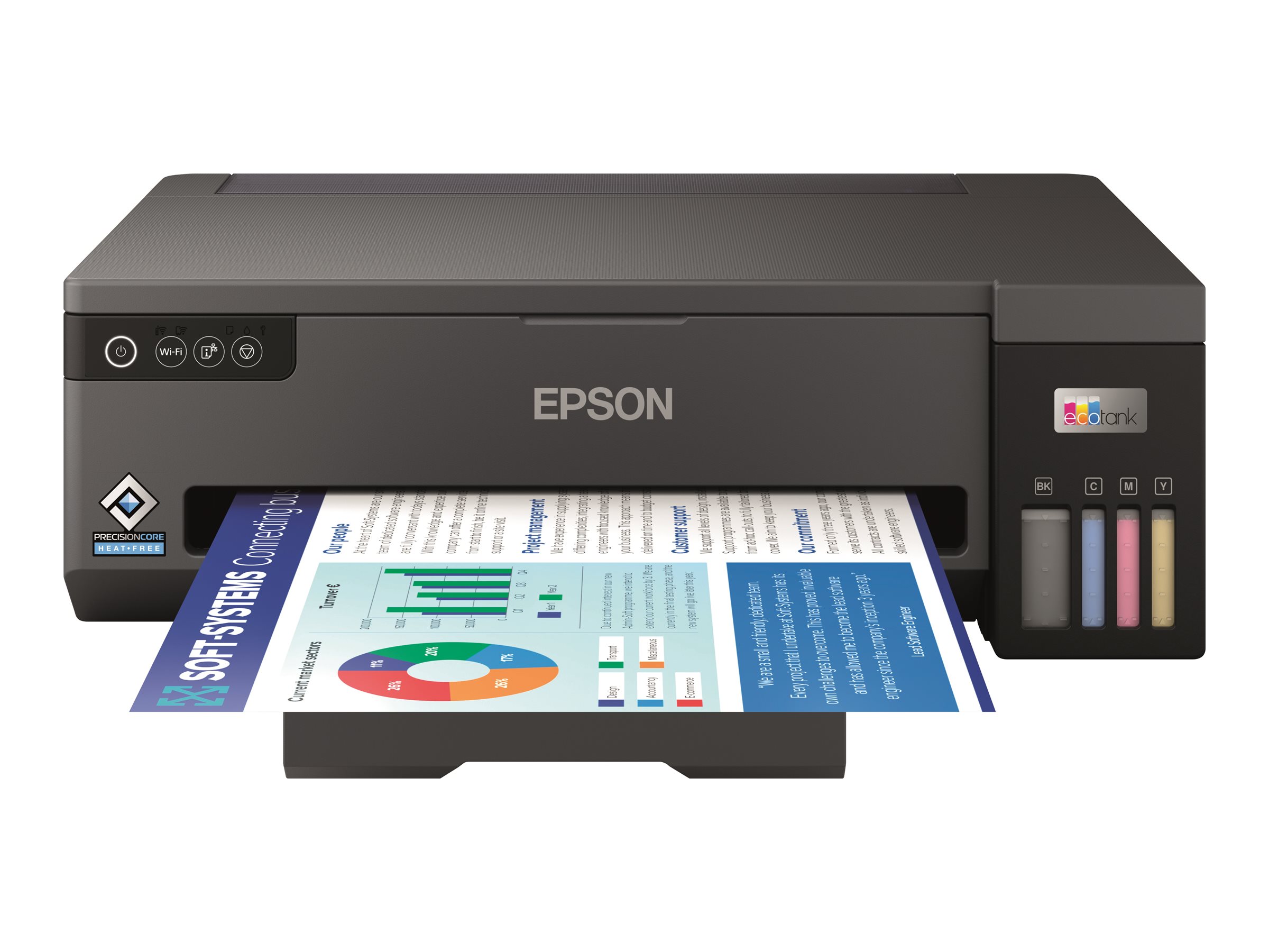 Epson EcoTank ET-14100 - Imprimante - couleur - jet d'encre - ITS - A3 - 4 800 x 1 200 ppp - jusqu'à 15 ppm (mono)/jusqu'à 8 ppm (couleur) - capacité : 100 feuilles - USB, Wi-Fi - noir - C11CK39401 - Imprimantes jet d'encre