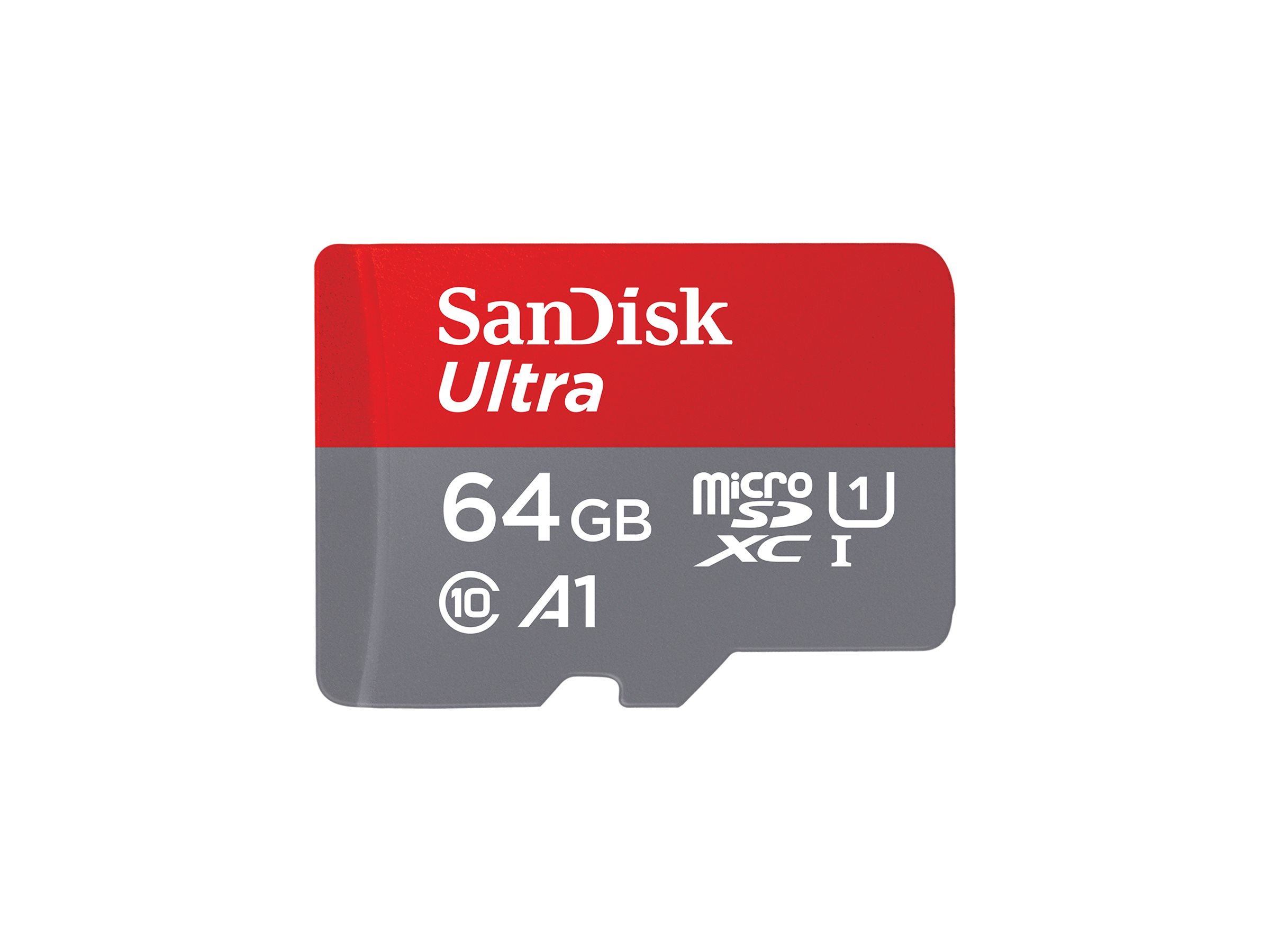 SanDisk Ultra - Carte mémoire flash (adaptateur microSDXC vers SD inclus(e)) - 64 Go - A1 / UHS Class 1 / Class10 - microSDXC UHS-I - SDSQUAB-064G-GN6MA - Cartes flash