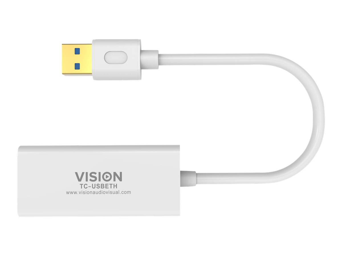 Vision TC-USBETH - Adaptateur réseau - USB 3.0 - Gigabit Ethernet x 1 - blanc - TC-USBETH - Cartes réseau