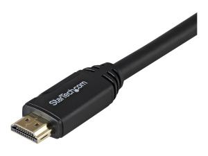 StarTech.com Câble HDMI 2.0 avec Connecteurs de Serrage 3m - Câble HDMI Premium 4K 60Hz avec Ethernet - HDR10, 18Gbps - Certifié - Cordon Vidéo HDMI pour Écran/TV  - M/M - Noir (HDMM3MLP) - High speed - câble HDMI - HDMI mâle droit pour HDMI mâle droit - 3 m - noir - HDMM3MLP - Câbles HDMI
