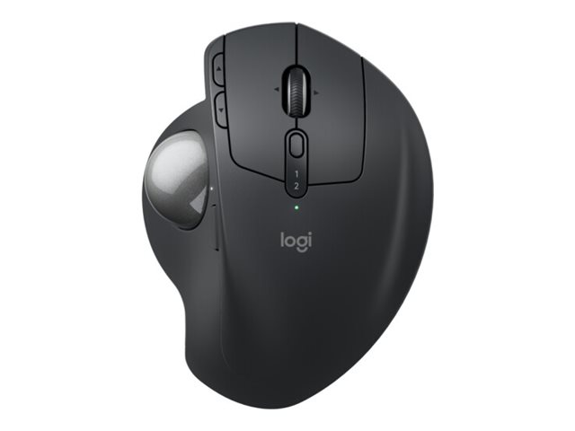 Logitech Ergo Series MX Ergo S - Boule de commande - avancé - ergonomique - optique - 8 boutons - sans fil - Bluetooth, 2.4 GHz - récepteur USB Logitech Logi Bolt - graphite - 910-007260 - Dispositifs de pointage