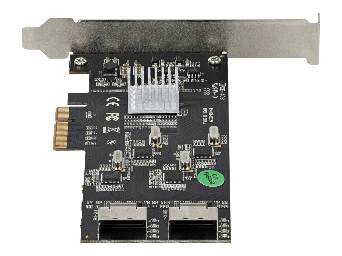 StarTech.com Carte Contrôleur SATA PCIe 8 ports - Carte SATA PCI Express 6Gbps 4 Contrôleurs Hôte - Carte Contrôleur SATA PCIe - PCI-e x4 Gen 2 vers SATA III - SATA HDD/SSD (8P6G-PCIE-SATA-CARD) - Contrôleur de stockage - SATA 6Gb/s / SAS 6Gb/s - profil bas - PCIe 2.0 x4 - noir - 8P6G-PCIE-SATA-CARD - Adaptateurs de stockage