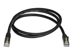 StarTech.com 1m CAT6A Ethernet Cable, 10 Gigabit Shielded Snagless RJ45 100W PoE Patch Cord, CAT 6A 10GbE STP Network Cable w/Strain Relief, Black, Fluke Tested/UL Certified Wiring/TIA - Category 6A - 26AWG (6ASPAT1MBK) - Cordon de raccordement - RJ-45 (M) pour RJ-45 (M) - 1 m - STP - CAT 6a - moulé, sans crochet - noir - 6ASPAT1MBK - Câbles à paire torsadée