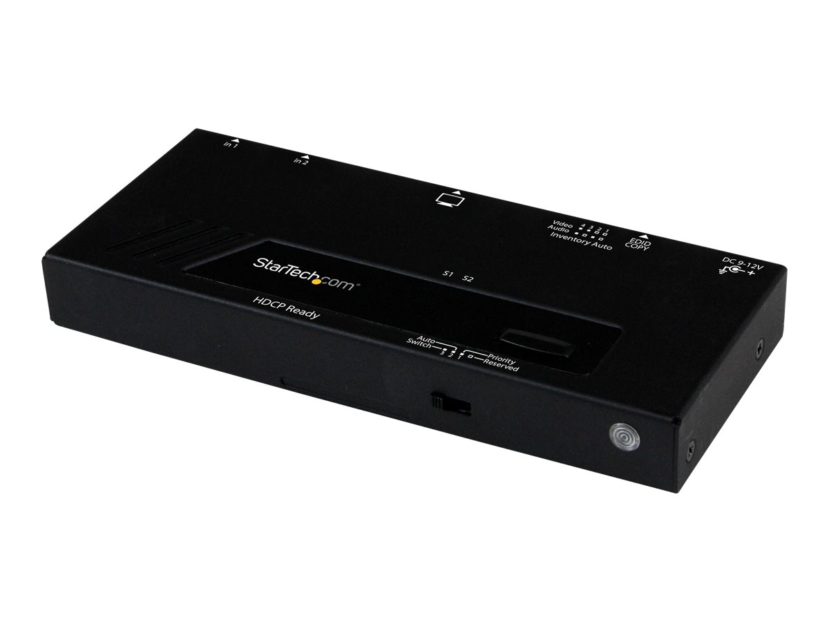 StarTech.com Commutateur / Switch vidéo HDMI à 2 ports - Commutation automatique et prioritatire - Boîtier de partage HDMI 2 ports - 1080p - Commutateur vidéo/audio - de bureau - pour P/N: SVA12M2NEUA, SVA12M5NA - VS221HDQ - Commutateurs audio et vidéo