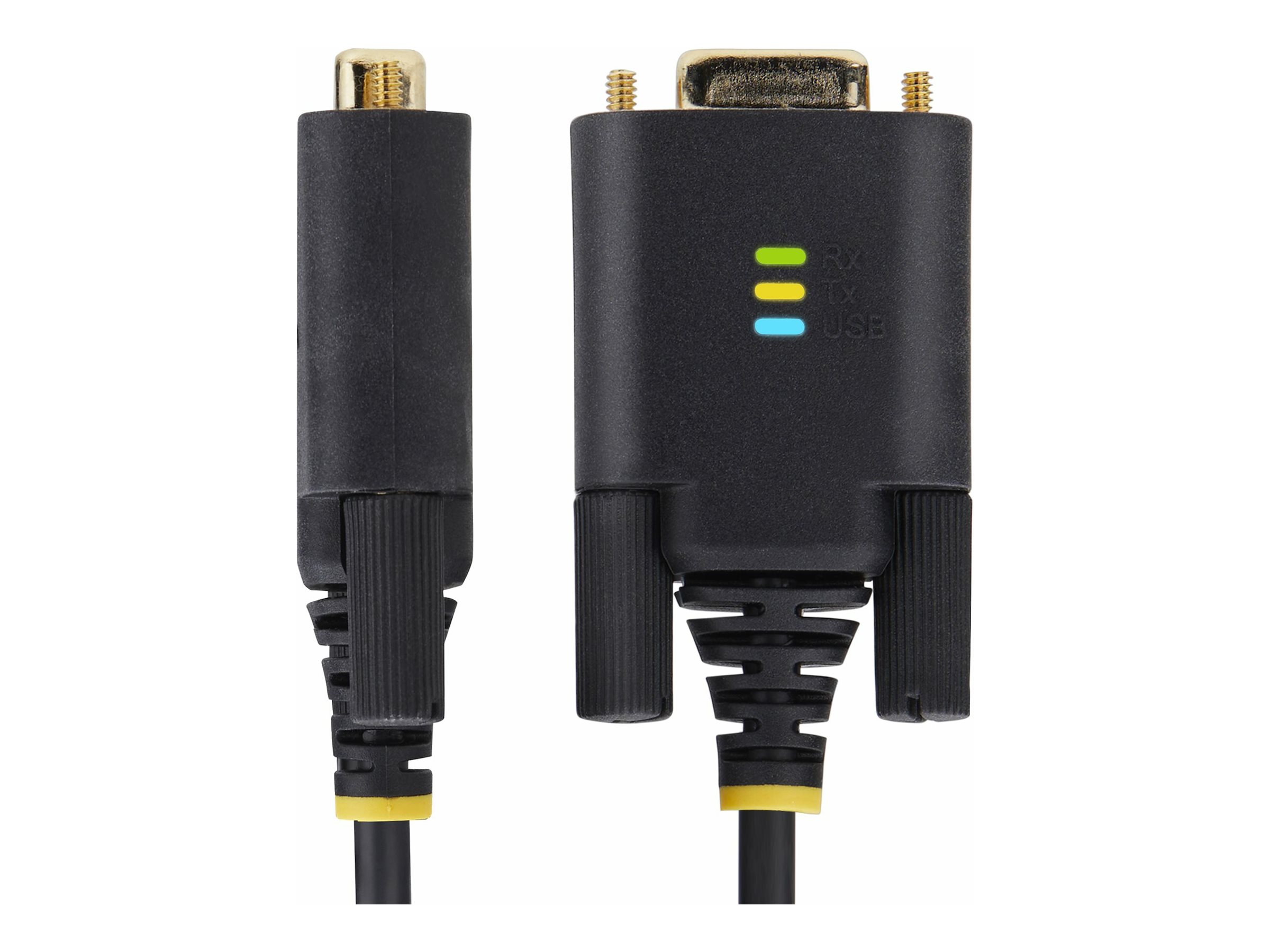 StarTech.com 3ft (1m) USB to Serial Adapter Cable, Interchangeable DB9 Screws/Nuts, COM Retention, USB-A to DB9 RS232, FTDI IC, Level-4 ESD Protection, Windows/macOS/ChromeOS/Linux - Rugged TPE Construction (1P3FFCB-USB-SERIAL) - Câble USB / série - USB (M) pour DB-9 (M) - 1 m - noir - 1P3FFCB-USB-SERIAL - Câbles USB