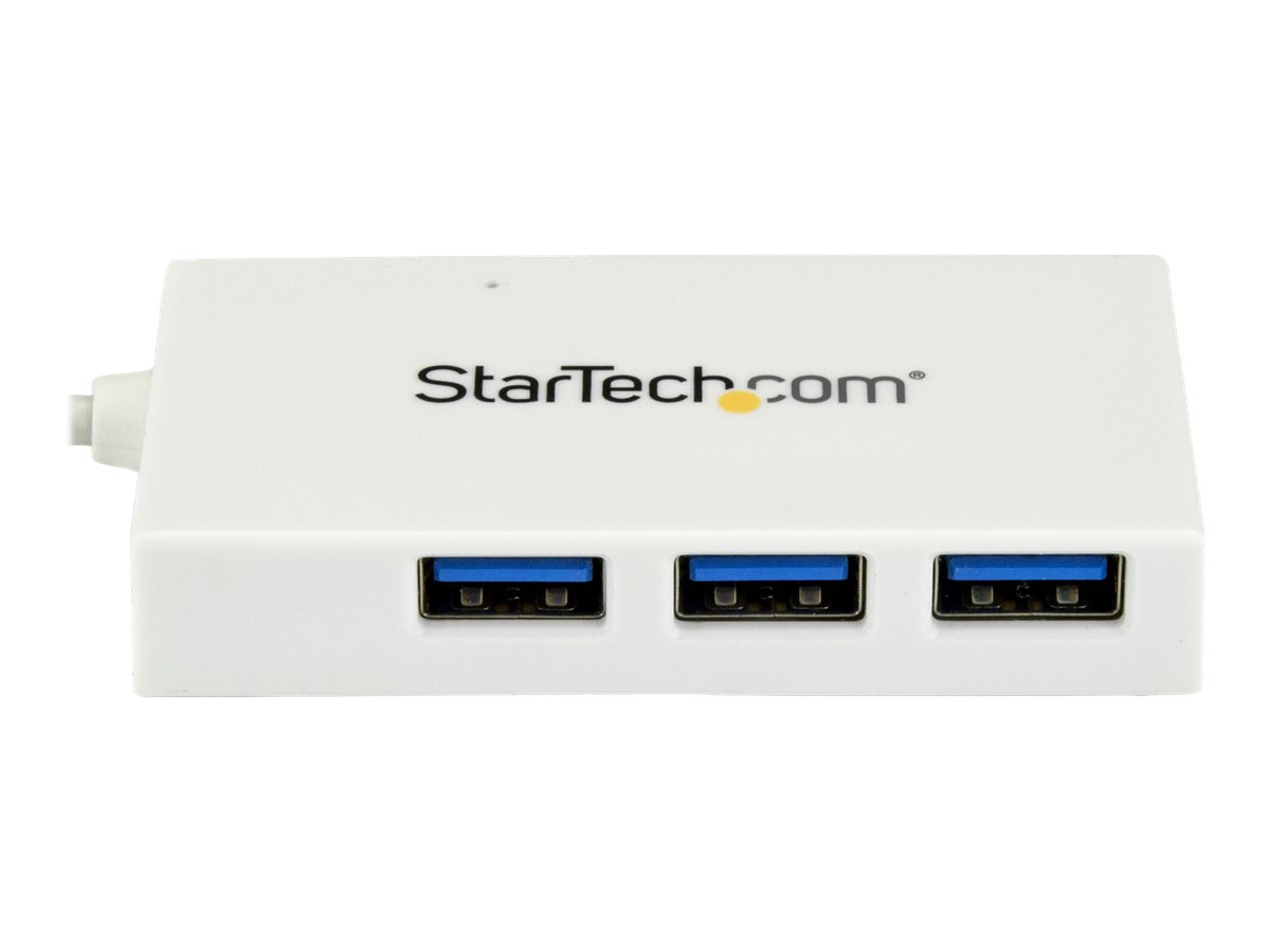 StarTech.com Hub USB C - 4 ports - USB 3.0 - Blanc - USB-C vers 1x USB-C 3x USB-A - Alimenté - Concentrateur USB Type-C - Hub multiport - Concentrateur (hub) - 3 x SuperSpeed USB 3.0 + 1 x USB 3.1 - de bureau - HB30C3A1CFBW - Concentrateurs USB