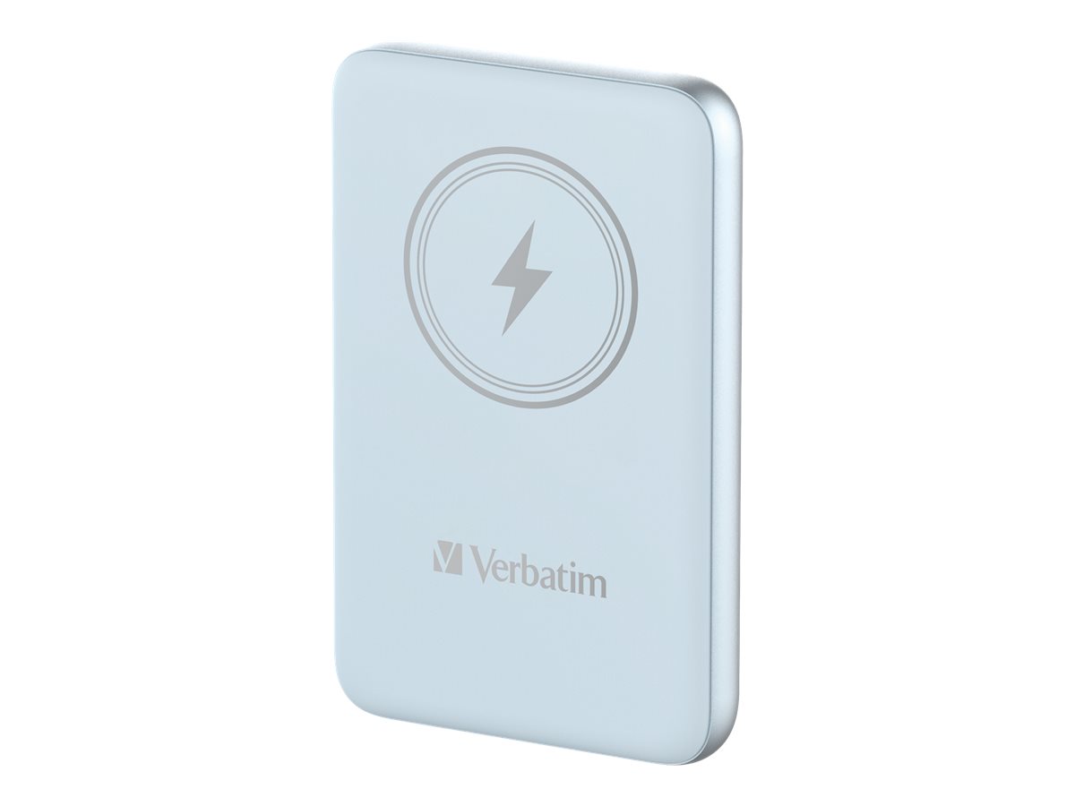 Verbatim Charge 'n' Go - Banque d'alimentation sans fil - support magnétique - Li-pol - 10000 mAh - 20 Watt - 2.4 A - Apple 2.4A, Apple Fast Charge, BC1.2, PD 3.0, Quick Charge 3.0 (24 pin USB-C) - bleu - 32247 - Batteries et adaptateurs d'alimentation pour téléphone cellulaire