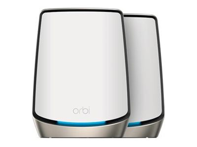 NETGEAR Orbi RBK862S - Système Wi-Fi - (routeur, rallonge) - jusqu'à 4500 pieds carrés - maillage 10GbE - Wi-Fi 6 - Tri-bande - RBK862S-100EUS - Passerelles et routeurs SOHO