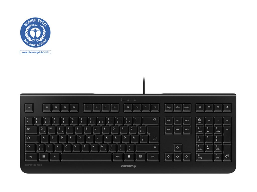 CHERRY KC 1000 - Clavier - USB - Italien - commutateur : CHERRY LPK - noir - JK-0800IT-2 - Claviers