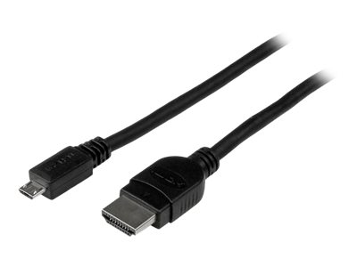 StarTech.com Câble adaptateur MHL® HDMI passif - Micro USB vers HDMI - Câble Micro USB (M) HDMI (M) MHL audio et vidéo 1080p 7.1 canaux - Câble vidéo/audio - Micro-USB de type B mâle pour HDMI mâle - 3 m - blindé - noir - MHDPMM3M - Accessoires pour téléviseurs