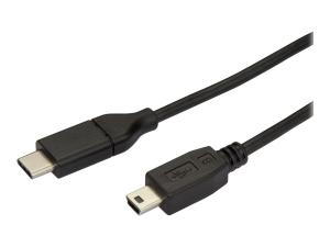 StarTech.com Câble USB 2.0 Type-C vers Mini-B de 2 m - Cordon USB-C vers USB Mini B - Mâle / Mâle - Câble USB - 24 pin USB-C (M) pour mini USB type B (M) - Thunderbolt 3 / USB 2.0 - 2 m - noir - USB2CMB2M - Câbles USB
