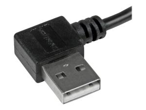 StarTech.com Câble USB A vers Micro B de 2 m avec connecteurs coudés à angle droit - Cordon Micro USB - M/M - Noir - Câble USB - Micro-USB de type B (M) pour USB (M) - USB 2.0 - 2 m - connecteur à angle droit - noir - pour P/N: USB2PCARBK, USB2PCARBKS, USBEXTAA10BK, USBEXTAA6BK, USBLT2PCARW, USBUB2PCARB - USB2AUB2RA2M - Câbles USB