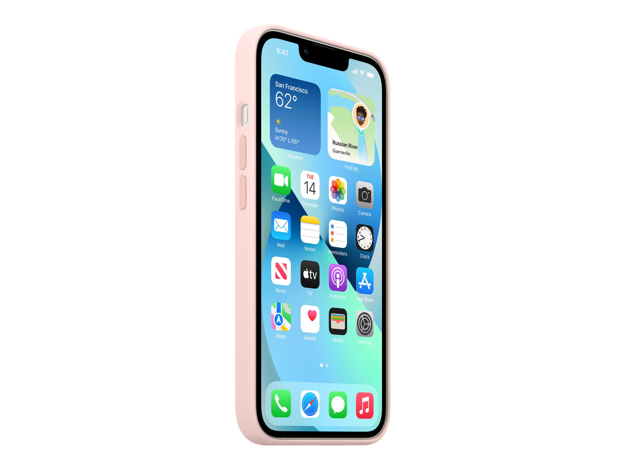Apple - Coque de protection pour téléphone portable - avec MagSafe - silicone - rose craie - pour iPhone 13 - MM283ZM/A - Coques et étuis pour téléphone portable