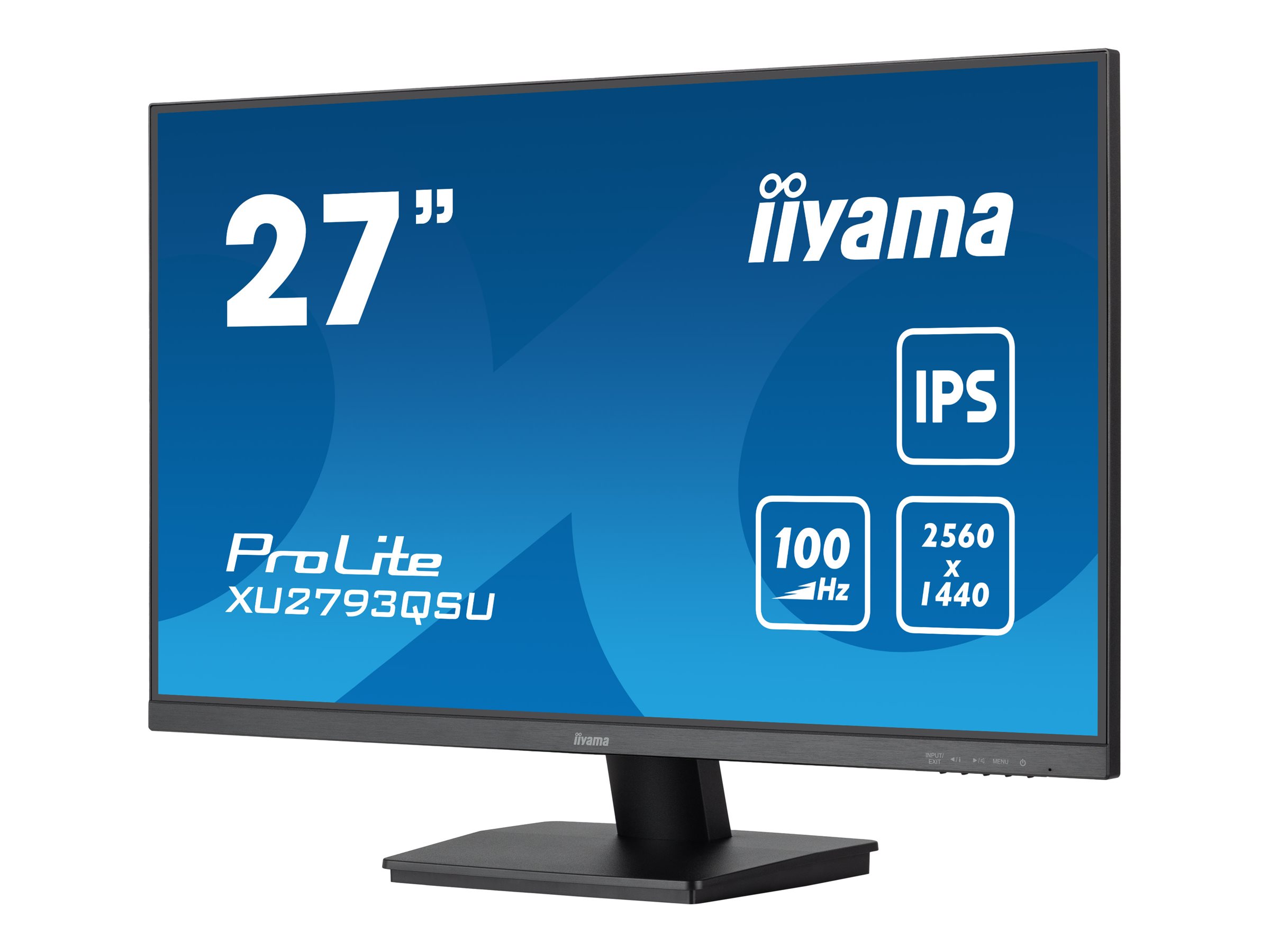 iiyama ProLite XU2793QSU-B6 - Écran LED - 27" - 2560 x 1440 WQHD @ 100 Hz - IPS - 250 cd/m² - 1300:1 - 1 ms - HDMI, DisplayPort - haut-parleurs - noir, mat - XU2793QSU-B6 - Écrans d'ordinateur