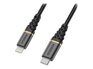 OtterBox Premium - Câble Lightning - Lightning mâle pour 24 pin USB-C mâle - 1 m - noir glamour - 78-52654 - Accessoires pour systèmes audio domestiques