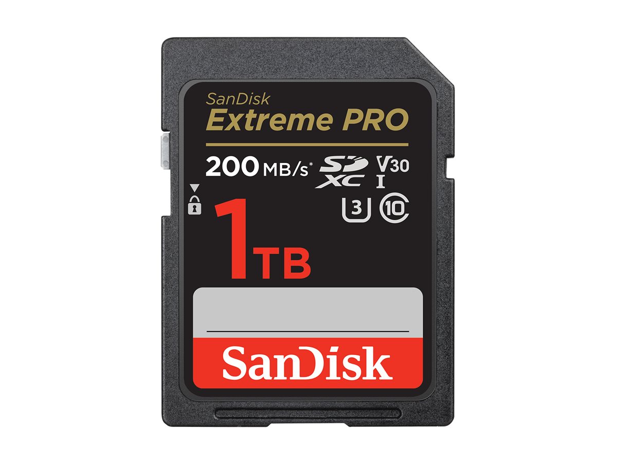 SanDisk Extreme Pro - Carte mémoire flash - 1 To - Video Class V30 / UHS-I U3 / Class10 - SDXC UHS-I - SDSDXXD-1T00-GN4IN - Cartes flash