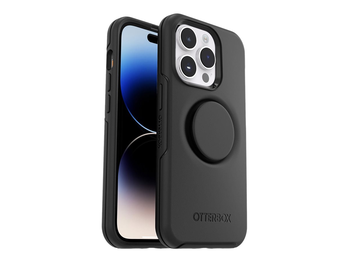 OtterBox Otter + Pop Symmetry Series - Coque de protection pour téléphone portable - antimicrobien - polycarbonate, caoutchouc synthétique - noir - pour Apple iPhone 14 Pro - 77-88758 - Coques et étuis pour téléphone portable