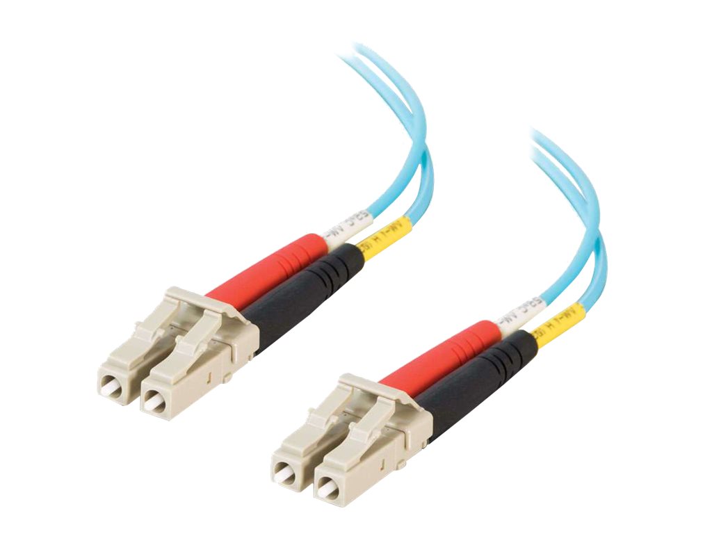 C2G LC-LC 10Gb 50/125 OM3 Duplex Multimode PVC Fiber Optic Cable (LSZH) - Câble réseau - LC multi-mode (M) pour LC multi-mode (M) - 1 m - fibre optique - duplex - 50 / 125 microns - OM3 - sans halogène - turquoise - 85549 - Câblesenfibres