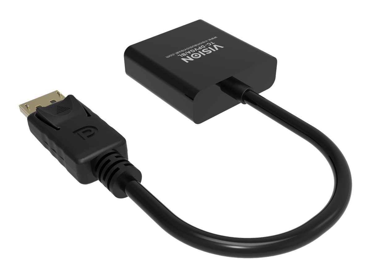 Vision Professional - Adaptateur vidéo - DisplayPort (M) pour HD-15 (VGA) (F) - noir - TC-DPVGA/BL - Câbles vidéo