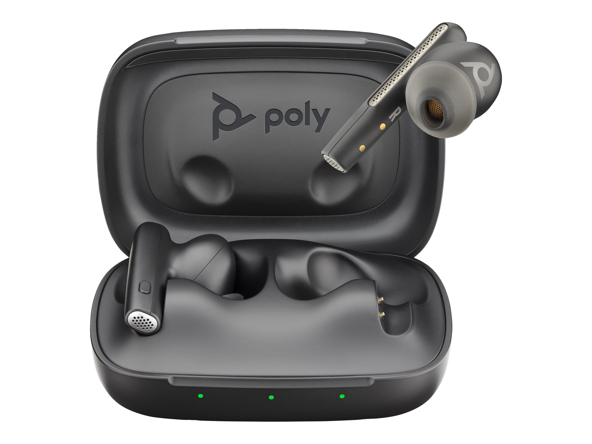 Poly Voyager Free 60 UC - Écouteurs sans fil avec micro - intra-auriculaire - Bluetooth - Suppresseur de bruit actif - USB-A via adaptateur Bluetooth - noir de charbon - certifié Zoom - 7Y8H3AA - Écouteurs
