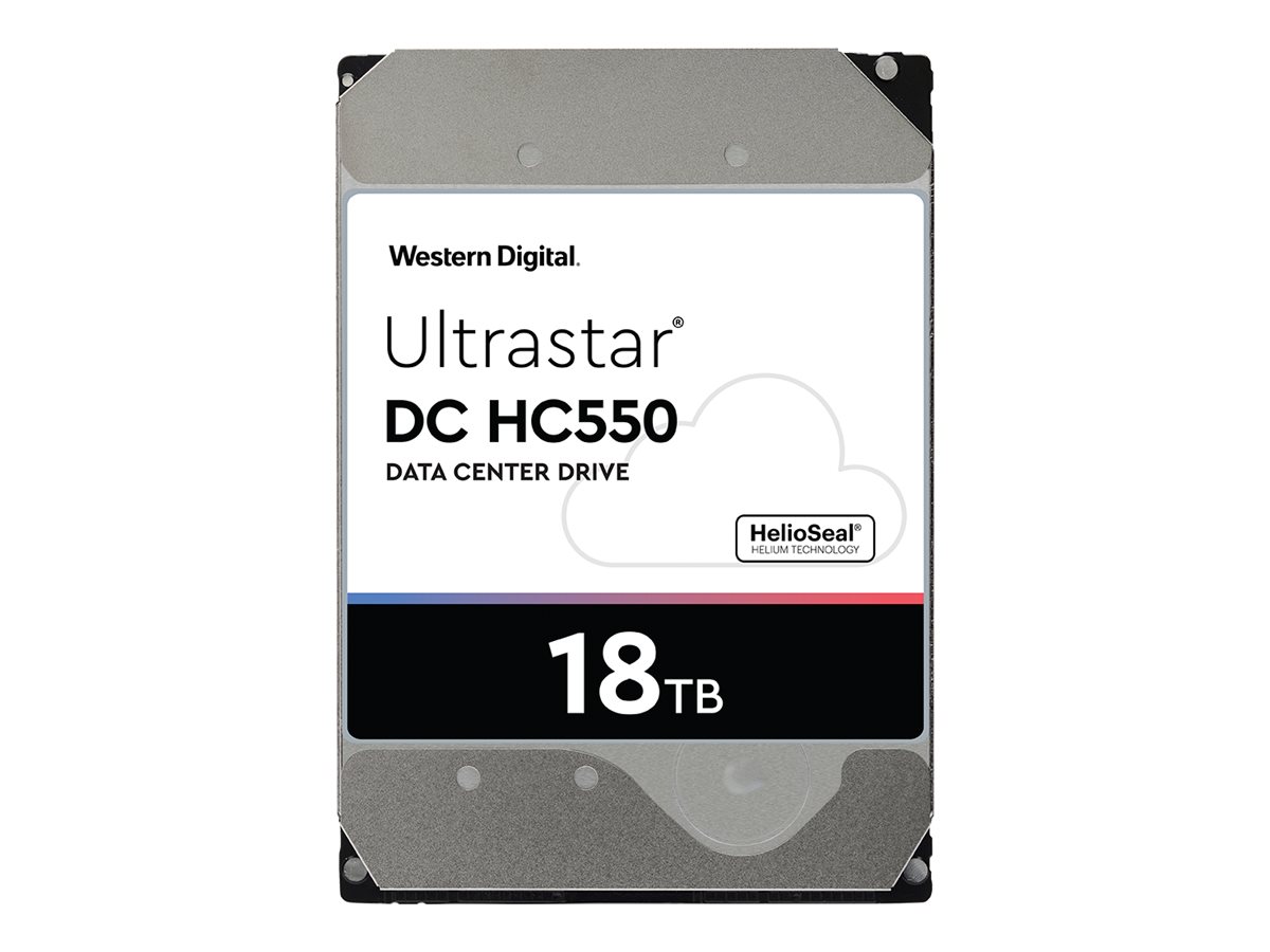 WD Ultrastar DC HC550 WUH721818ALE6L4 - Disque dur - 18 To - interne - 3.5" - SATA 6Gb/s - 7200 tours/min - mémoire tampon : 512 Mo - 0F38459 - Disques durs internes