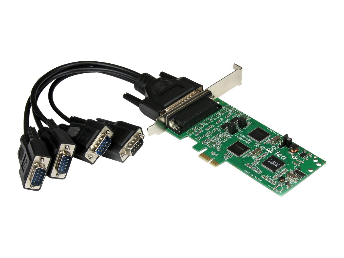 StarTech.com Carte PCI Express série 4 ports - 2x RS232, 2x RS422 / RS485 - Carte contrôleur PCIe serie 4 ports - Double profil - DB9 (M) - Adaptateur série - PCIe - RS-232, RS-422, RS-485 - 4 ports - pour P/N: BNDTB10GI, BNDTB210GSFP, BNDTB310GNDP, BNDTB410GSFP, BNDTB4M2E1, BNDTBUSB3142 - PEX4S232485 - Adaptateurs réseau filaires