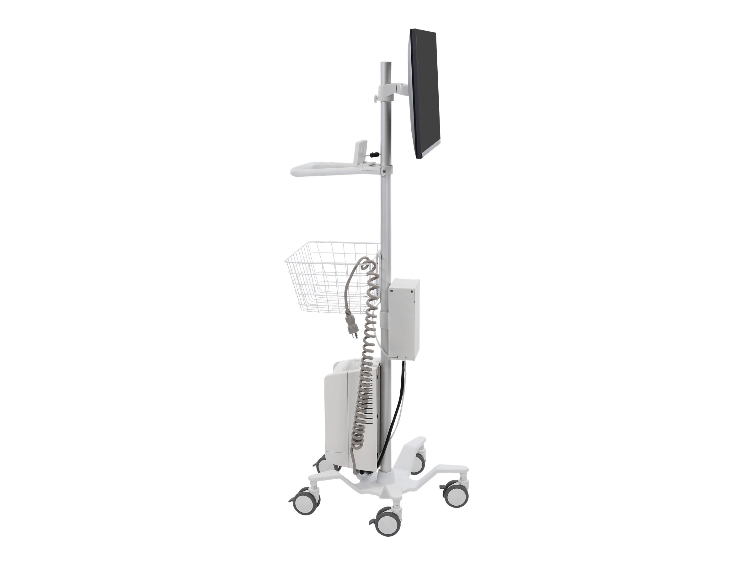 Ergotron Pole Cart - Chariot - pour écran LCD / tablette - blanc brillant - Taille d'écran : jusqu'à 24 pouces - 24-818-211 - Chariots