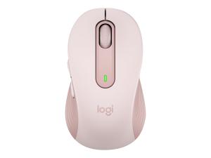 Logitech Signature M650 - Souris - optique - 5 boutons - sans fil - Bluetooth, 2.4 GHz - récepteur USB Logitech Logi Bolt - rose - 910-006254 - Souris